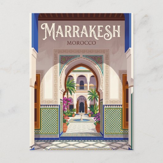Het Bahia-paleis in Marokko Briefkaart (Voorkant)