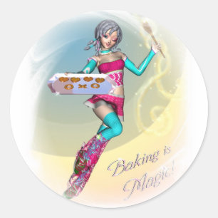 Het bakken is een magische sticker