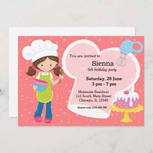 Het bakken * kies achtergrondkleur kaart (Voorkant / Achterkant)