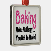 Het bakken maakt me gelukkig metalen ornament (Rechts)