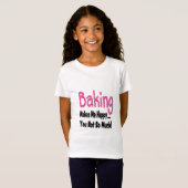 Het bakken maakt me gelukkig t-shirt (Voorkant volledig)
