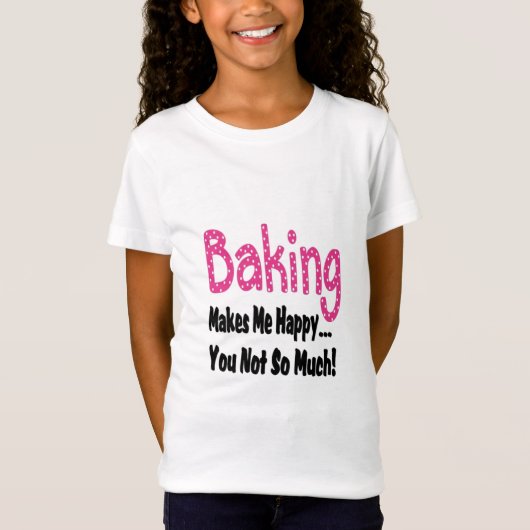 Het bakken maakt me gelukkig t-shirt (Voorkant)