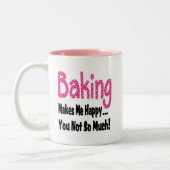 Het bakken maakt me gelukkig tweekleurige koffiemok (Links)