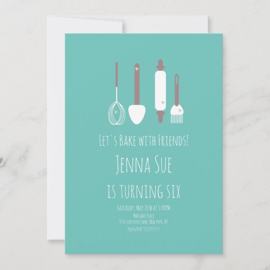 Het bakken nodigt de Uitnodiging van de Hulpmiddel (Voorkant)