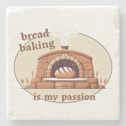 Het bakken van brood is mijn passie stenen onderzetter (Voorkant)