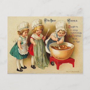 Het bakken van een Vintage Briefkaart van de