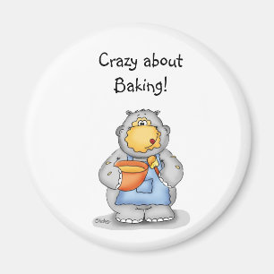 Het bakken van Hippo-etend deeg - Personaliseer me Magneet