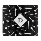 Het bakken van pap Utilpatroonzwart snijbord Snijplank (Voorkant)