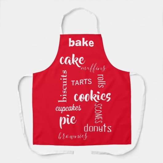 Het bakken van woorden Red Kitchen Apron Schort (Voorkant)