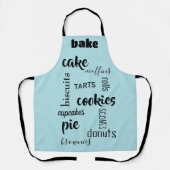 Het bakken woorden Blue Kitchen Apron Schort (Voorkant)