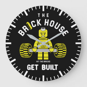 Het bakkerhuis, pak de stenen, maak je bouwwerk. grote klok