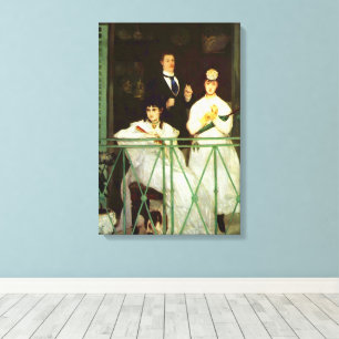 Het Balkon (Le Balcon) van Edouard Manet Canvas Afdruk