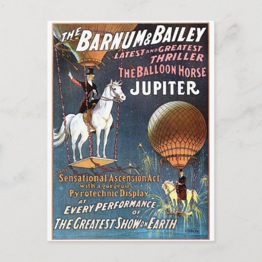 Het ballonpaard Jupiter theater Briefkaart (Voorkant)