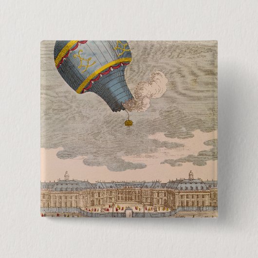 Het Ballooning Experiment in het Chateau Vierkante Button 5,1 Cm (Voorkant)