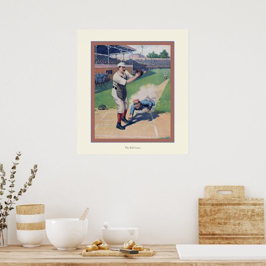 Het balspel ~  honkbalPoster Poster (Keuken)