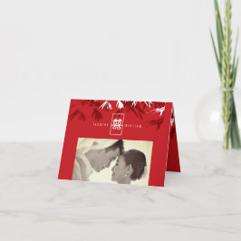 Het bamboe verlaat Dubbel Geluk Chinees Huwelijk