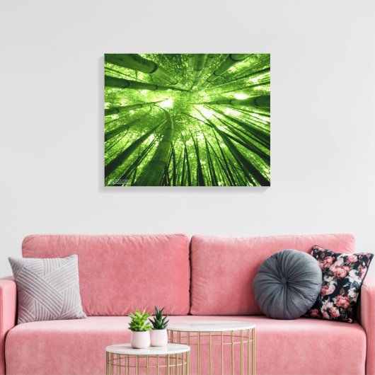 Het bamboebos canvas afdruk (Insitu (Woonkamer))