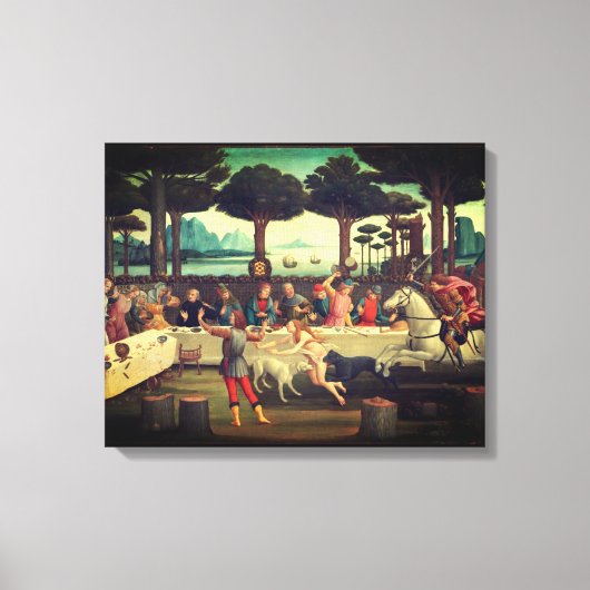 Het banket in het dennenbos canvas afdruk (Voorkant)