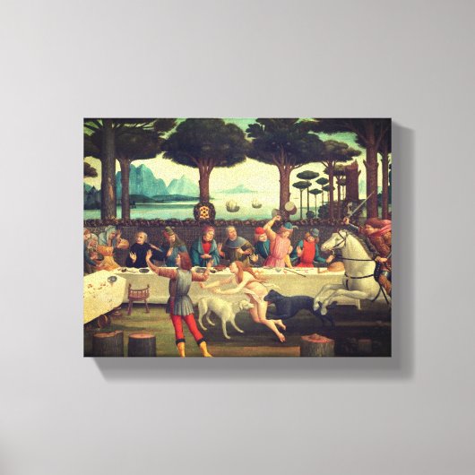 Het banket in het dennenbos canvas afdruk (Voorkant)
