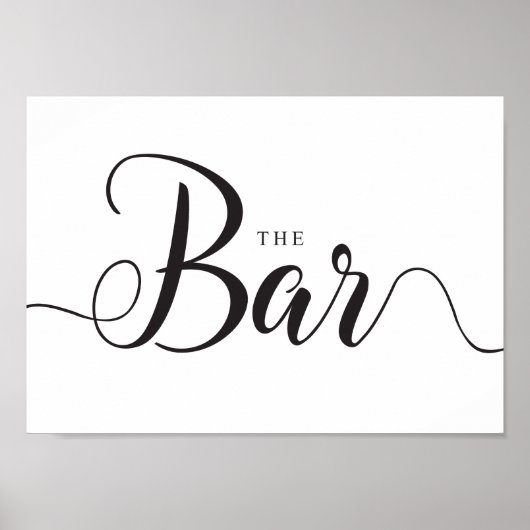 Het barbord. Trouwfeest Buitenbar Drankenposter Poster (Voorkant)