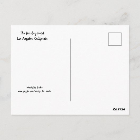 Het Barclay Hotel Briefkaart (Achterkant)