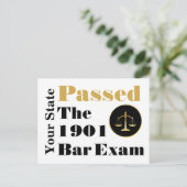 Het barexamen is overgegaan (Staat en jaar aanpass Briefkaart (Staand voorkant)