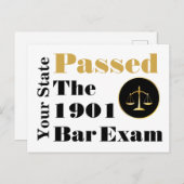 Het barexamen is overgegaan (Staat en jaar aanpass Briefkaart (Voorkant / Achterkant)