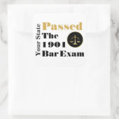 Het barexamen is overgegaan (Staat en jaar aanpass Vierkante Sticker (Tas)