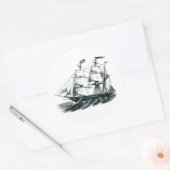 Het Bark "Florida" zeilschip Bladwijzer Ronde Sticker (Envelop)