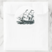 Het Bark "Florida" zeilschip Bladwijzer Ronde Sticker (Tas)