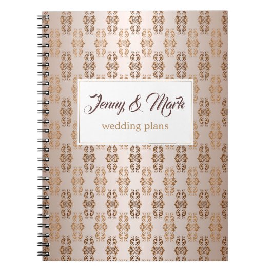Het barokachtige patroon van de stijlgradiënt beig notitieboek (Voorkant)