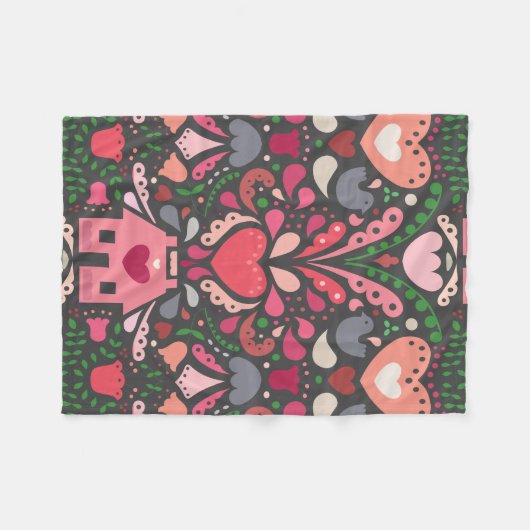 Het barsten in de Seams met Love. Fleece Deken (Voorkant (Horizontaal))