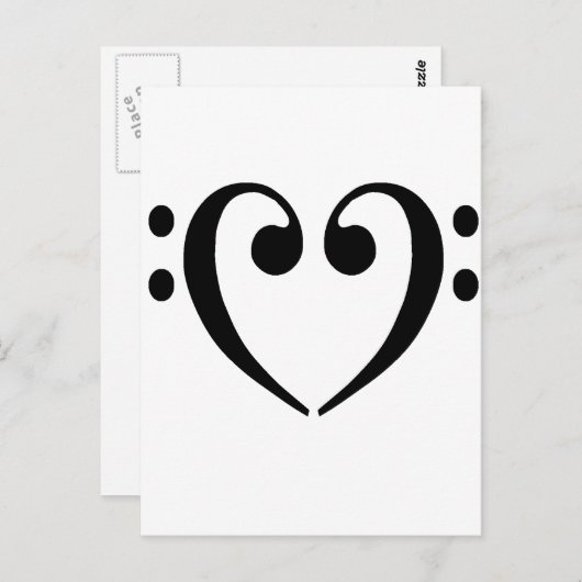 Het bas Hart van de Sleutel Briefkaart (Voorkant / Achterkant)