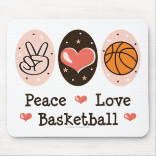 Het Basketbal Mousepad van de Liefde van de vrede Muismat