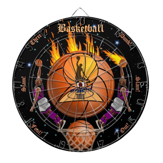Het Basketball Fiery Slam Dunk Dartboard Dartbord (Voorkant)