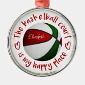 Het basketbalveld is mijn gelukkige plek metalen ornament (Voorkant)