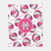 Het basketbalveld is mijn vrolijke roze plek fleece deken (Voorkant)