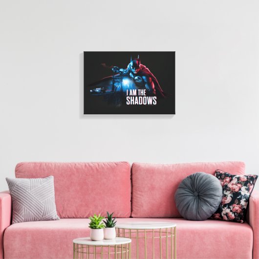 Het Batman-personage-logo - ik ben de schaduwen Canvas Afdruk (Insitu (Woonkamer))