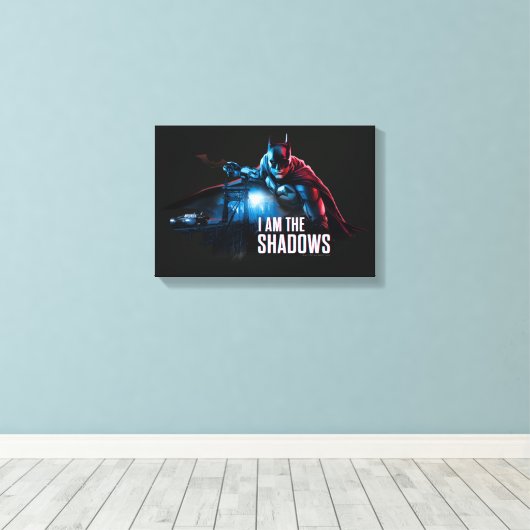Het Batman-personage-logo - ik ben de schaduwen Canvas Afdruk (Insitu (Houten vloer))