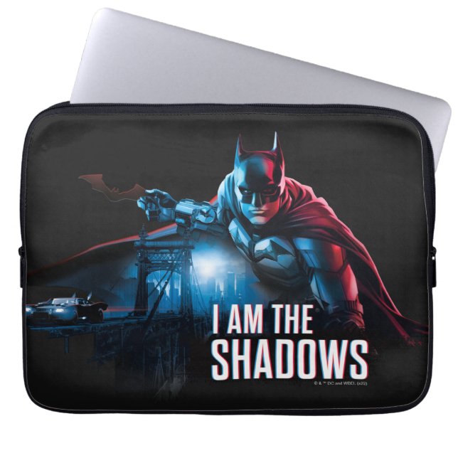 Het Batman-personage-logo - ik ben de schaduwen Laptop Sleeve (Voorkant)