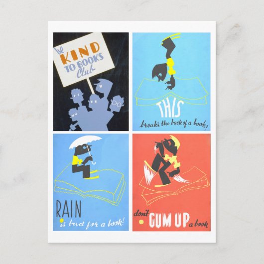 Het "Be Kind to Books Club" Poster Series Briefkaa Briefkaart (Voorkant)
