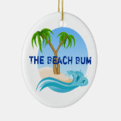 Het Beach Bum personaliseerde Tropische Kerstmis Keramisch Ornament (Rechts)