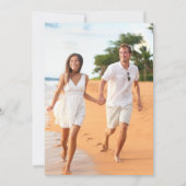 Het Beach Palm Trees Destination Wedding Script Kaart (Achterkant)
