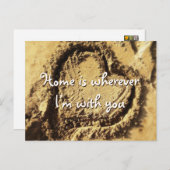 Het Beach Sand Heart Home is met u het Manuscript Briefkaart (Voorkant / Achterkant)