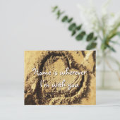 Het Beach Sand Heart Home is met u het Manuscript Briefkaart (Staand voorkant)