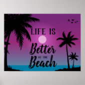 Het Beach Silhouette Life is beter bij het strand Poster (Voorkant)
