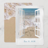 Het Beach van het huwelijk Harten in Venster Kaart (Voorkant / Achterkant)