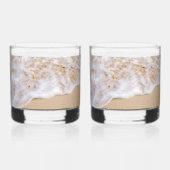Het Beach van het huwelijk Harten met Namen Whisky Glas (Voorkant)