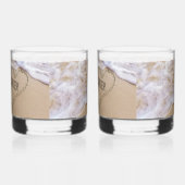 Het Beach van het huwelijk Harten met Namen Whisky Glas (Rechts)