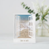 Het Beach Venster sparen de Datum Briefkaart (Staand voorkant)